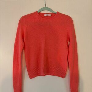 White + Warren Classic Cashmere Crewneck, Small, Orange